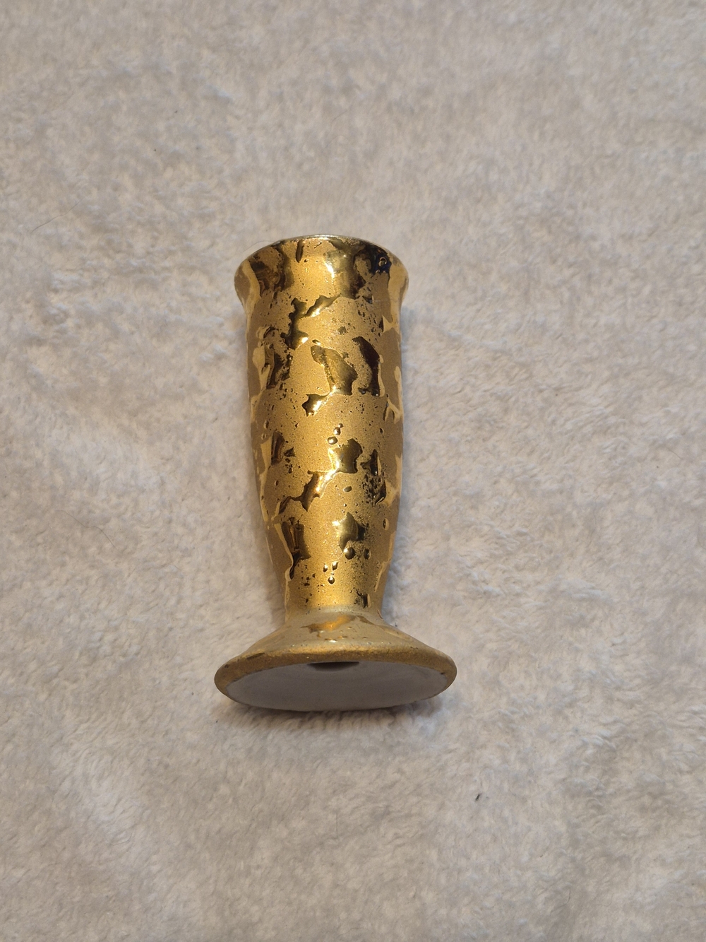 Vintage Mid Century 22KT Weeping Gold Ceramic Salt or Pepper Shaker